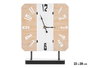 Giftdecor Horloge de Bureau Carrée Blanche et Bois 22x28x7 cm (Set de 6)
