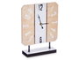 Giftdecor Horloge de Bureau Carrée Blanche et Bois 22x28x7 cm (Set de 6)