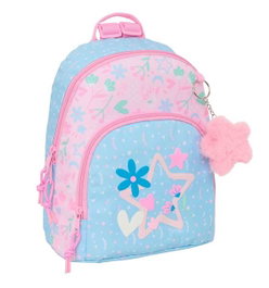 Safta Mini Sac à dos Blackfit8 Smile Rose et Bleu clair