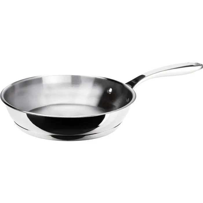 Inoxibar Poêle Ø 26 cm Triply Inox 18/10 - Manche ergonomique - Compatible induction, tous feux et four - Sans PFAS Inoxibar Poêle Ø 26 cm Triply Inox 18/10 - Manche ergonomique - Compatible induction, tous feux et four - Sans PFAS