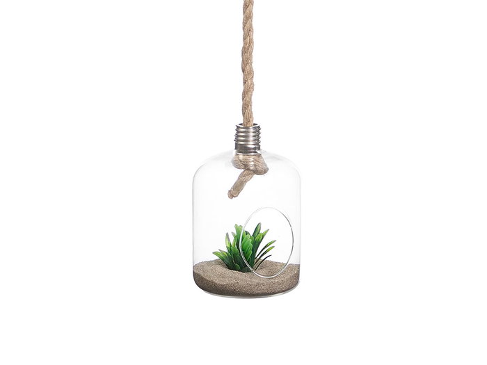 GIFTDECOR Vase Suspendu Forme Ampoule avec Corde - Petit GIFTDECOR Vase Suspendu Forme Ampoule avec Corde - Petit