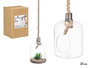GIFTDECOR Vase Suspendu Forme Ampoule avec Corde - Petit