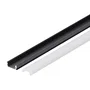 Greenice Profil Aluminium Noir pour Bande LED, Diffuseur Opal