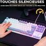 The G-Lab KEYZ CAESIUM - Clavier gamer mécanique TKL rétroéclairage RGB, filaire USB, blanc et gris, pour Windows
