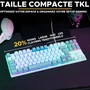 The G-Lab KEYZ CAESIUM - Clavier gamer mécanique TKL rétroéclairage RGB, filaire USB, blanc et gris, pour Windows