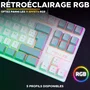 The G-Lab KEYZ CAESIUM - Clavier gamer mécanique TKL rétroéclairage RGB, filaire USB, blanc et gris, pour Windows