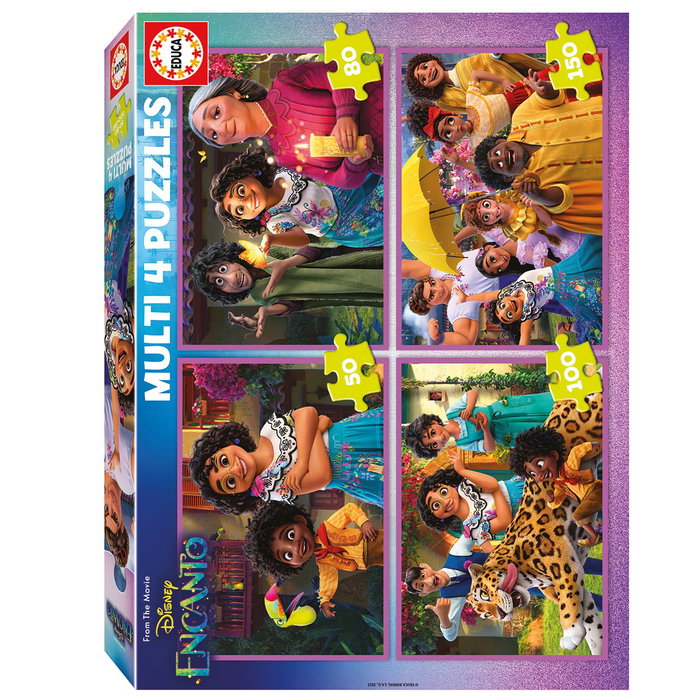 Disney Encanto Puzzles Multi 4 en 1 - 50, 80, 100 et 150 Pièces - Jeu Educatif pour Enfants dès 5 Ans - Réf. 19581 Disney Encanto Puzzles Multi 4 en 1 - 50, 80, 100 et 150 Pièces - Jeu Educatif pour Enfants dès 5 Ans - Réf. 19581