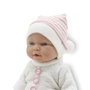TACHAN Poupée Bébé 26cm avec Ensemble Pantalon Gris et Rayures Roses