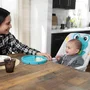 Baby Einstein Neptune - Chaise haute pliante bébé 6 mois à 3 ans, avec tapis d'eau, plateau amovible, assiette Twist & Dine et harnais 5 points