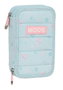 Safta Plumier double compartiment 28 pièces motif jardin 12.5x19.5x4cm, bleu turquoise, pour 3 ans