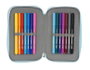 Safta Plumier double compartiment 28 pièces motif jardin 12.5x19.5x4cm, bleu turquoise, pour 3 ans