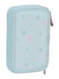 Safta Plumier double compartiment 28 pièces motif jardin 12.5x19.5x4cm, bleu turquoise, pour 3 ans