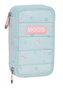 Safta Plumier double compartiment 28 pièces motif jardin 12.5x19.5x4cm, bleu turquoise, pour 3 ans