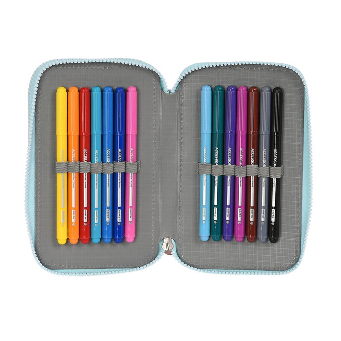 Plumier double Moos Garden Turquoise 12.5 x 19.5 x 4 cm (28 Pièces) Plumier double Moos Garden Turquoise 12.5 x 19.5 x 4 cm (28 Pièces)