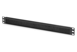 Digitus 1U Panneau de gestion de câbles à brosses, 44x483x11 mm, brosse 27x423 mm, noir (RAL 9005)