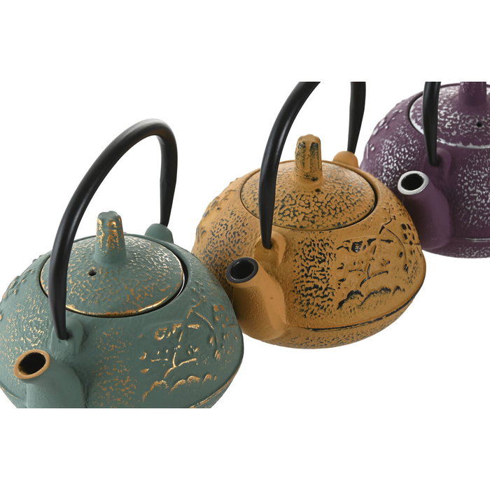 Théière Home ESPRIT Jaune Vert Lila Acier inoxydable Fer 300 ml (3 Unités) Théière Home ESPRIT Jaune Vert Lila Acier inoxydable Fer 300 ml (3 Unités)