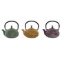 Théière Home ESPRIT Jaune Vert Lila Acier inoxydable Fer 300 ml (3 Unités)