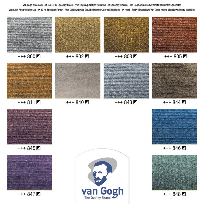 Van Gogh Coffret d'aquarelle avec 12 couleurs spéciales en tubes de 10 ml Van Gogh Coffret d'aquarelle avec 12 couleurs spéciales en tubes de 10 ml