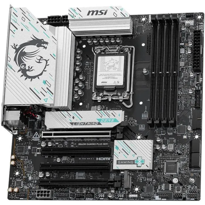 MSI B860M GAMING PLUS WiFi Carte mère micro-ATX Intel B860 Socket LGA 1851 avec Wi-Fi 7 et réseau 5 GbE MSI B860M GAMING PLUS WiFi Carte mère micro-ATX Intel B860 Socket LGA 1851 avec Wi-Fi 7 et réseau 5 GbE