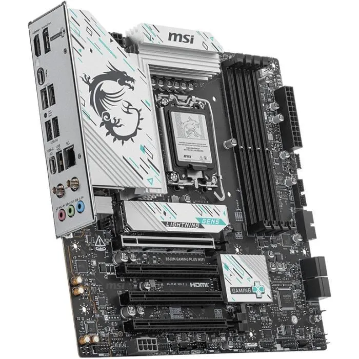 MSI B860M GAMING PLUS WiFi Carte mère micro-ATX Intel B860 Socket LGA 1851 avec Wi-Fi 7 et réseau 5 GbE MSI B860M GAMING PLUS WiFi Carte mère micro-ATX Intel B860 Socket LGA 1851 avec Wi-Fi 7 et réseau 5 GbE