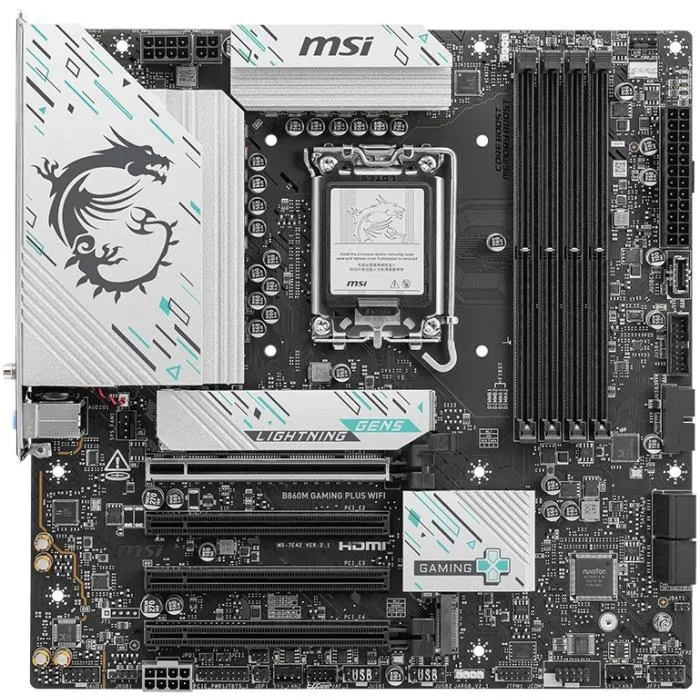 MSI B860M GAMING PLUS WiFi Carte mère micro-ATX Intel B860 Socket LGA 1851 avec Wi-Fi 7 et réseau 5 GbE MSI B860M GAMING PLUS WiFi Carte mère micro-ATX Intel B860 Socket LGA 1851 avec Wi-Fi 7 et réseau 5 GbE