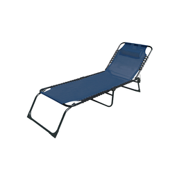 Marbueno Tumbona Pliante Acier Avec Coussin Jardin Piscine 190x58x27 cm Bleu 10003