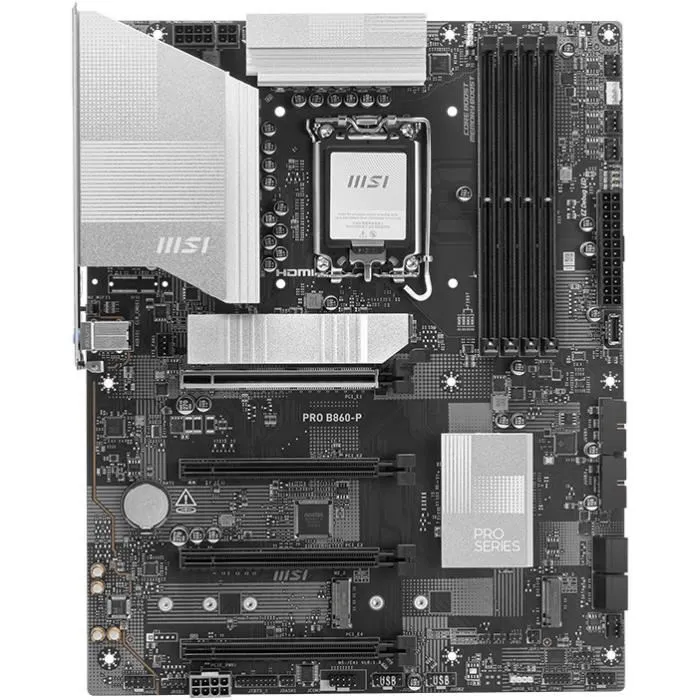 MSI PRO B860-P Carte mère ATX Intel B860 LGA 1851 Socket V1 DDR5 5 GbE pour Core Ultra Série 2