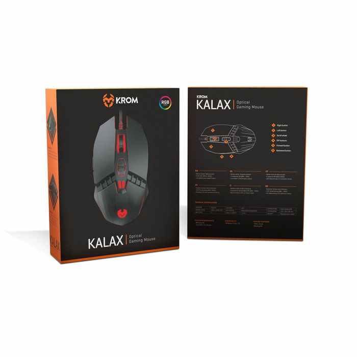 Souris Gaming Krom Kalax Noir 3200 DPI