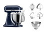 Kitchenaid KSM175PS Robot de cuisine Artisan 4,8 L bleu avec bol inox, batisseur plat, batisseur à œufs et crochet pétrisseur