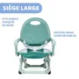 Chicco Pocket Snack Sage - Rehausseur de table pour bébé 6-36 mois, ultra-compact, léger avec poignée intégrée et plateau réglable amovible
