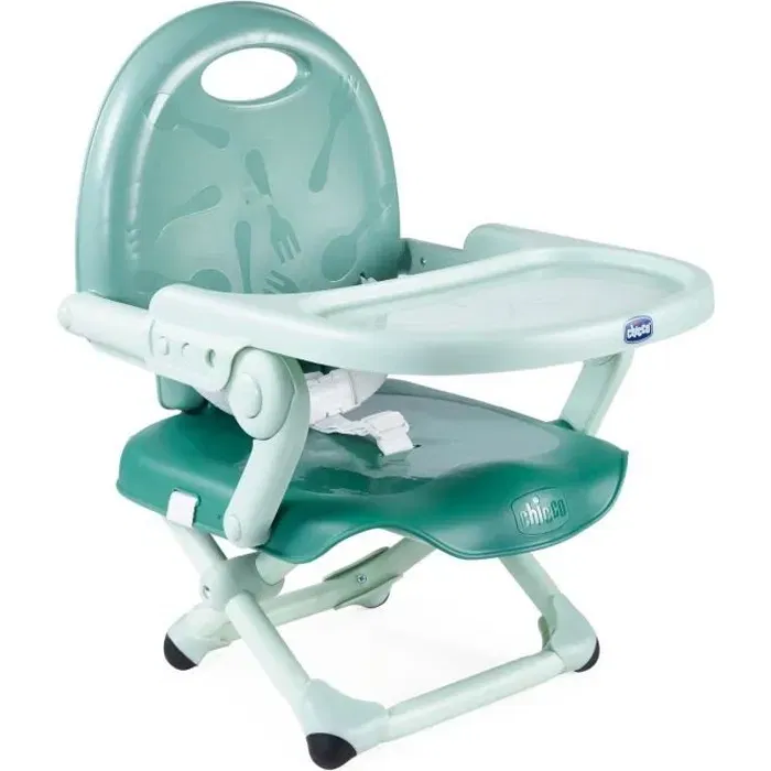 Chicco Pocket Snack Sage - Rehausseur de table pour bébé 6-36 mois, ultra-compact, léger avec poignée intégrée et plateau réglable amovible Chicco Pocket Snack Sage - Rehausseur de table pour bébé 6-36 mois, ultra-compact, léger avec poignée intégrée et plateau réglable amovible