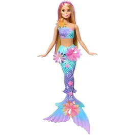 Barbie Poupée Sirène Flower Magic - Fleurs Éclorent - Jouet à Jouer dans l'Eau Multicolore - Pour Enfants de 3 à 10 Ans