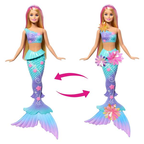 Barbie Poupée Sirène Fleur Magique Blonde
