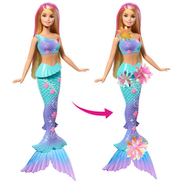 Mattel Barbie Sirene Fleur Magique - Poupée Jouable dans l'Eau avec Fleurs qui Éclorent, Nageoires Multicolores, Jouet pour Enfants 3 à 10 ans Mattel Barbie Sirene Fleur Magique - Poupée Jouable dans l'Eau avec Fleurs qui Éclorent, Nageoires Multicolores, Jouet pour Enfants 3 à 10 ans