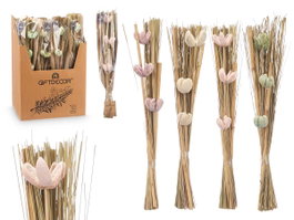 GIFTDECOR Ramillete de 3 fleurs assorties - 4 couleurs