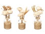 Giftdecor Vase Bouquet Fleurs 3 Modèles Assortis Fibre Naturelle et Verre Blanc 11x25x11 cm (Set de 12)