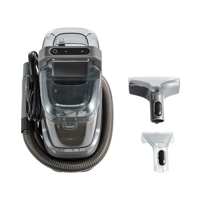 Continental Edison - Nettoyeur Détacheur Aspirateur 600 W - Pour Canapés, Tapis et Tissus d'Ameublement - Réservoir 1,3 L, Tuyau 1,6 m - Gris et Noir