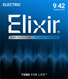 ELIXIR Jeu de cordes Polyweb Super Light 09-42 pour guitare électrique