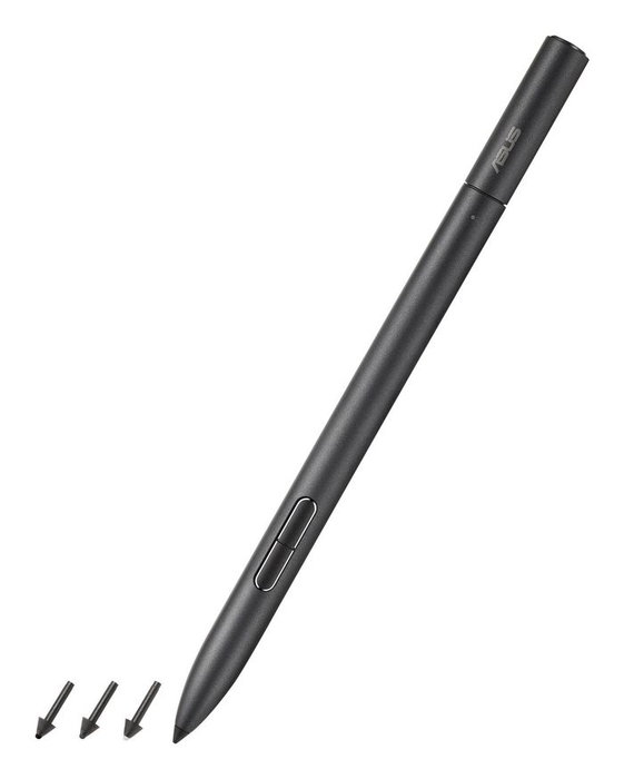 ASUS Pen 2.0 - Stylo actif pour écran tactile avec technologie MPP 2.0, sensibilité pression 4096 niveaux, 4 pointes interchangeables, recharge USB-C et Bluetooth