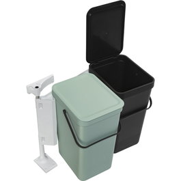 Brabantia Sort & Go Poubelle Intégrée 2 x 16 L Gris Foncé et Vert Jade