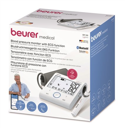 Beurer BM-96 Tensio-bracelet Bluetooth avec fonction ECG pour mesure de pression artérielle et électrocardiogramme