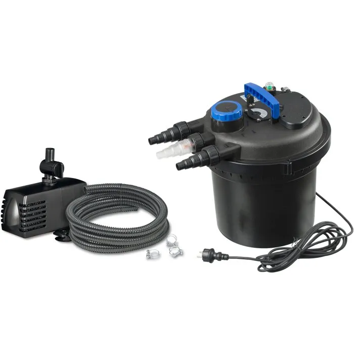 Ubbink BioPressure II 10000 PlusSet - Filtre à pression avec stérilisateur UVC 11W intégré et pompe Xtra 3900 - Pour bassin 6000 à 10000 litres Ubbink BioPressure II 10000 PlusSet - Filtre à pression avec stérilisateur UVC 11W intégré et pompe Xtra 3900 - Pour bassin 6000 à 10000 litres