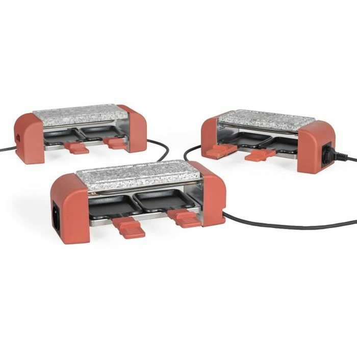 Livoo DOC310R Raclette connectable pour 2 personnes, Rouge et gris