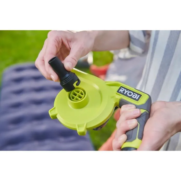 Ryobi Gonfleur Dégonfleur 4V, Gros Débit 200 L/min, Livré avec 3 Embouts