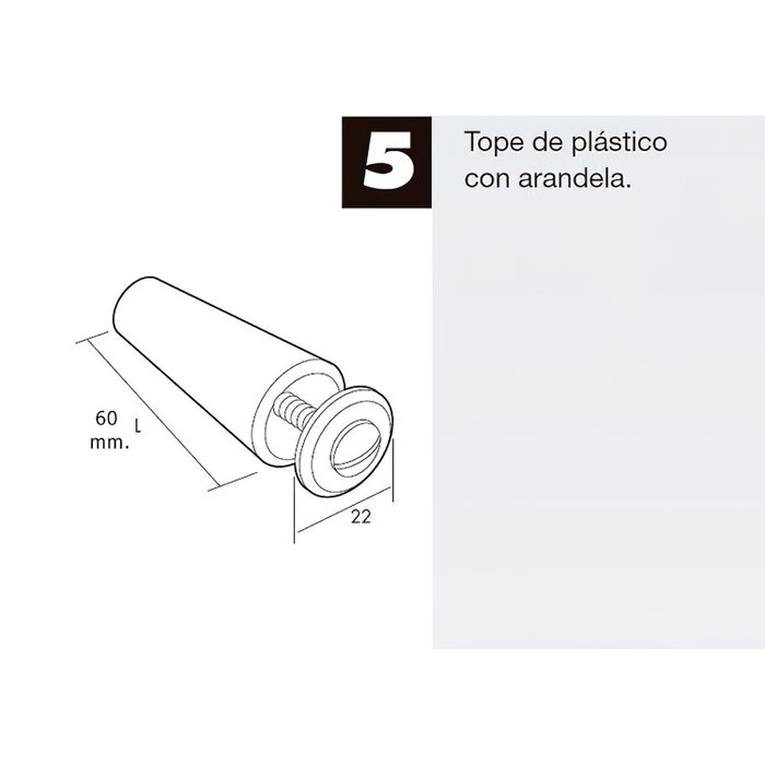 WOLFPACK LINEA PROFESIONAL Butée d’arrêt pour volet à vis 60 mm blanche
