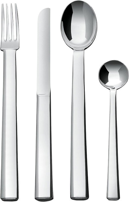 Alessi Service de Couverts Rond de 24 Pièces en Acier Inoxydable 18/10 Alessi Service de Couverts Rond de 24 Pièces en Acier Inoxydable 18/10