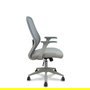 Chaise Ergo529 Mécanisme d'inclinaison tissu Gris clair Maille Gris Structure polyamide grise Accoudoirs fixes Sans appui-tête Roulettes pour moquette