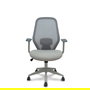 Chaise Ergo529 Mécanisme d'inclinaison tissu Gris clair Maille Gris Structure polyamide grise Accoudoirs fixes Sans appui-tête Roulettes pour moquette