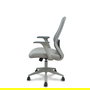 Chaise Ergo529 Mécanisme d'inclinaison tissu Gris clair Maille Gris Structure polyamide grise Accoudoirs fixes Sans appui-tête Roulettes pour moquette