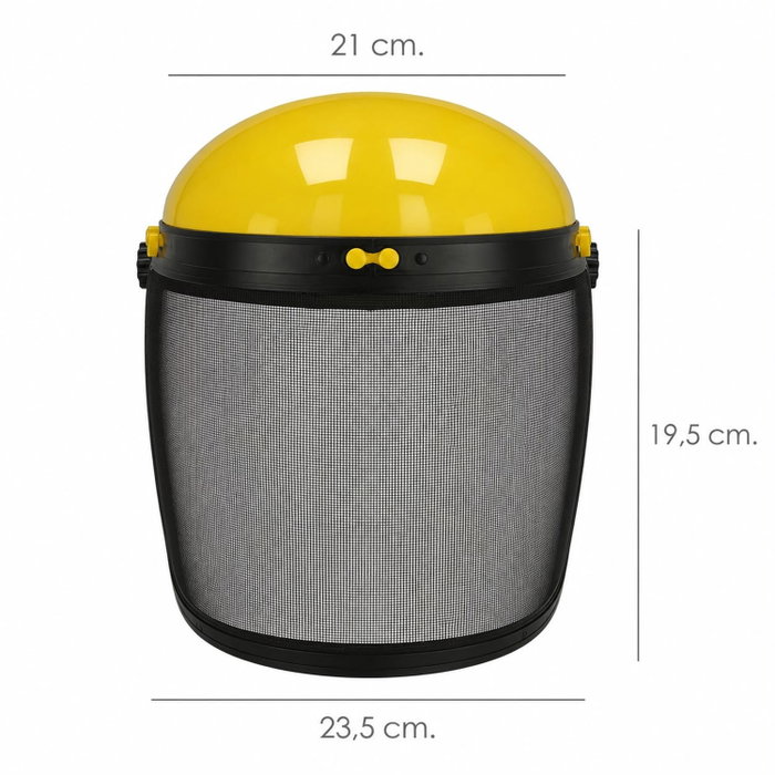 WOLFPACK LINEA PROFESIONAL Protecteur facial avec harnais et grille en maille jaune